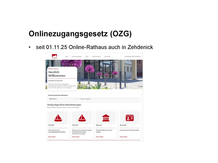 Einführung des Online-Rathaus Zehdenick