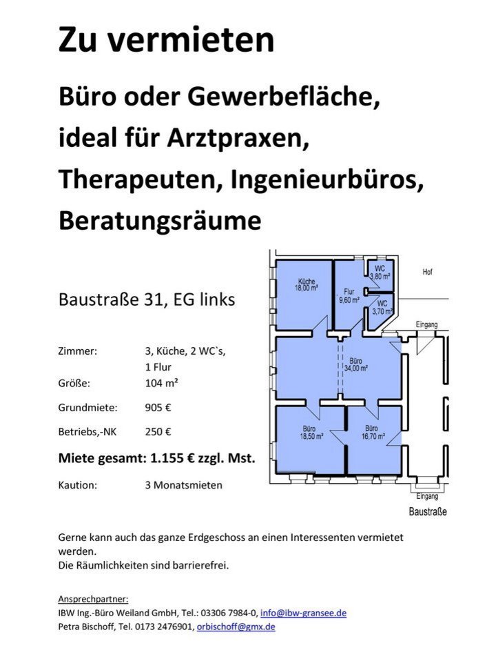 Link zur PDF mit dem Grundriss der Gewerbeeinheit Gransee, Baustr. 31 links