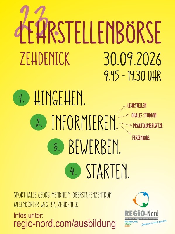 Das Bild zeigt das Plakat der Lehrstellenbörse